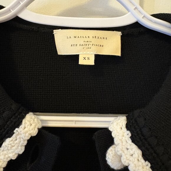 Sezane - Bettany Cardigan - Black/Ecru - Sz. XS - Picture 6 of 10